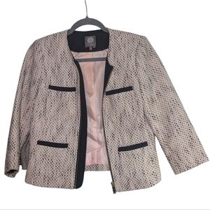 Vince Camuto Black and Cream Textured Blazer